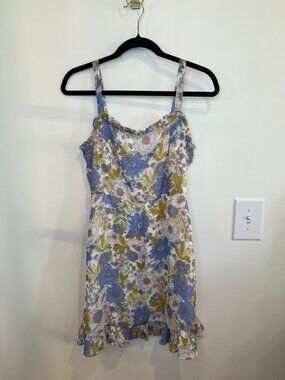 Lush Floral Mini Dress Cottagecore Garden Party Tea Dress Small
